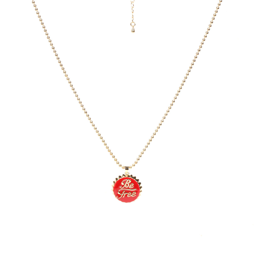 wholesale jewelry drip oil bottle cover pendant copper necklace nihaojewelry