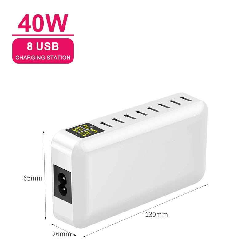 Factory direct selling USB multi -port charger 8 -port desktop charging intelligent numbers CE RoHS PSE certification