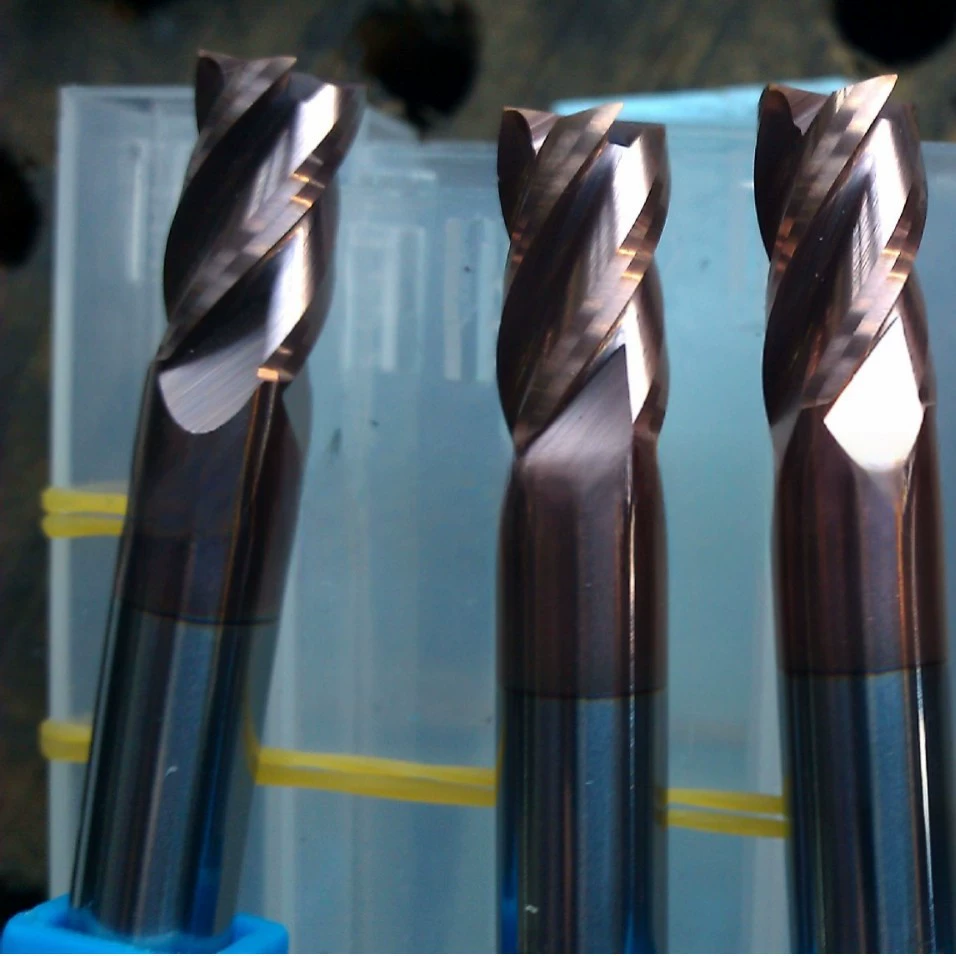 4 лезвия 55 градусов твердосплавной вольфрамовой стали фрезы удлиненные с ЧПУ четыре лезвия с прямым покрытием с плоским дном