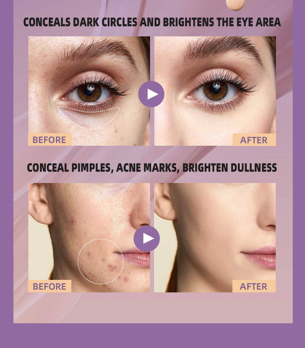 QIBEST Concealer is waterproof, sweat-proof, long-lasting, and does not easily smudge. It can cover pigmentation, acne marks, fade dark circles, and is a contouring liquid undefined