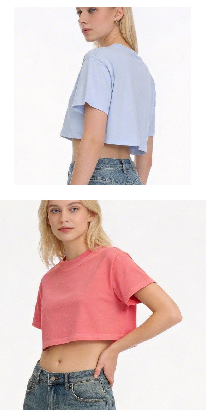 Summer Loose Round Neck Short T-shirt With Exposed Navel, Casual Solid Color Short Sleeved Shirt_ecoleips.com