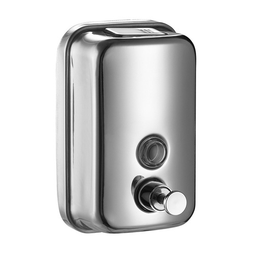 Wall-mounted stainless steel soap dispenser, hotel bathroom liquid soap holder, large capacity manual push-button 304 soap dispenser