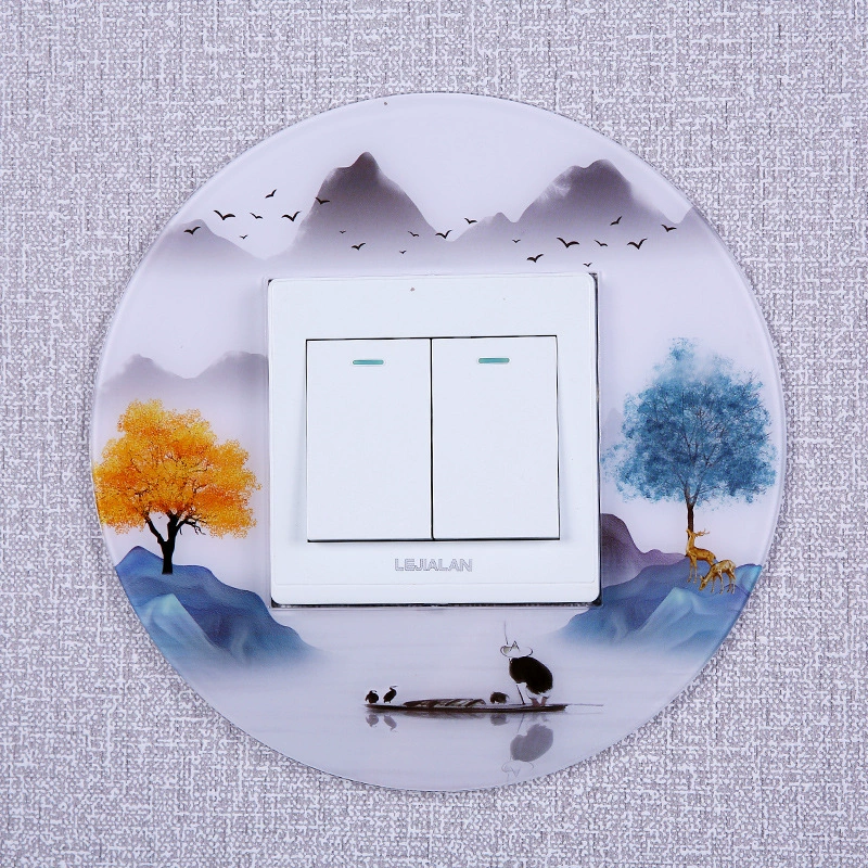 Acrylic switch key on wall, protective case, decorations, creative round jewelry, simple and elegant design