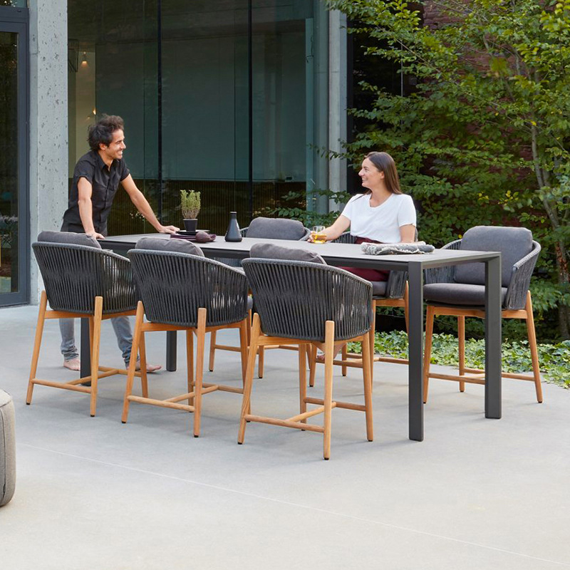 Mesa y silla de teca al aire libre Jardín al aire libre Balcón impermeable y protector solar Muebles de ocio al aire libre Mesa y silla de madera maciza image 4