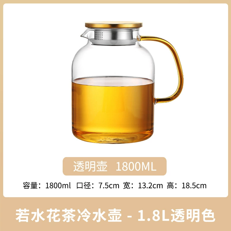 Glass teapot, capacious tea, set, fall protection