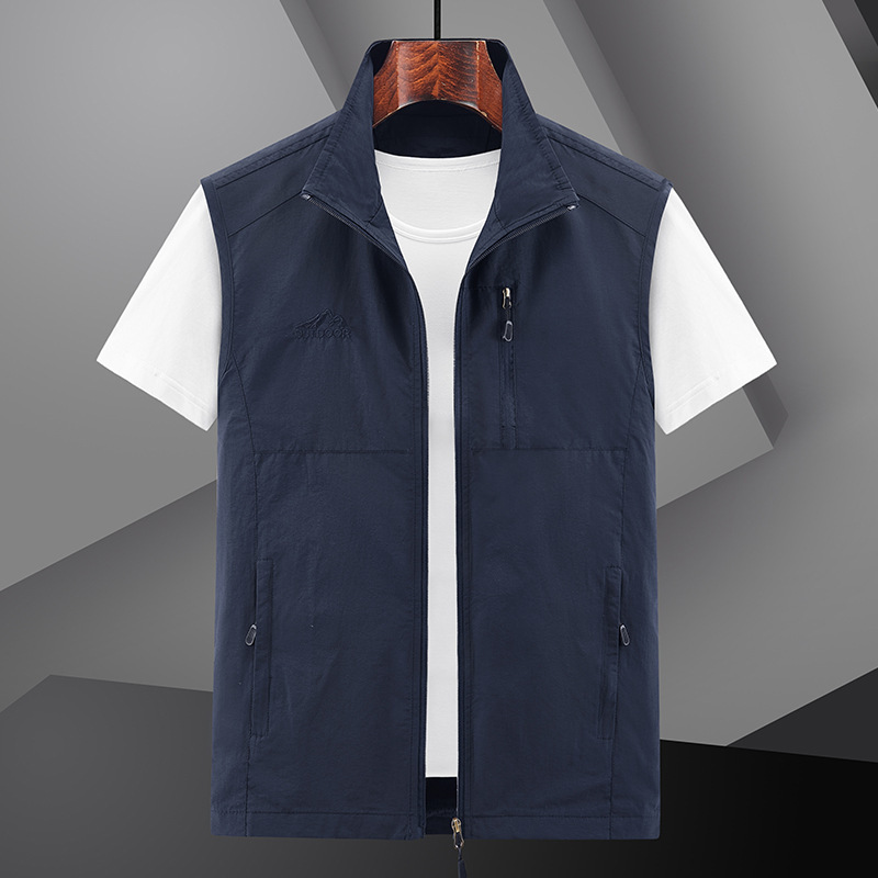 Sports Vest Men's Coat Spring and Autumn Summer Men's Coat Men's Casual Fashion Light Luxury Vest Shoulder Waistcoat