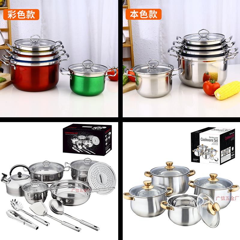 Venta directa de fábrica, juego de utensilios de cocina, colección de 10 piezas, juego de 12, 14 y 18 piezas, suministro transfronterizo desde México y España