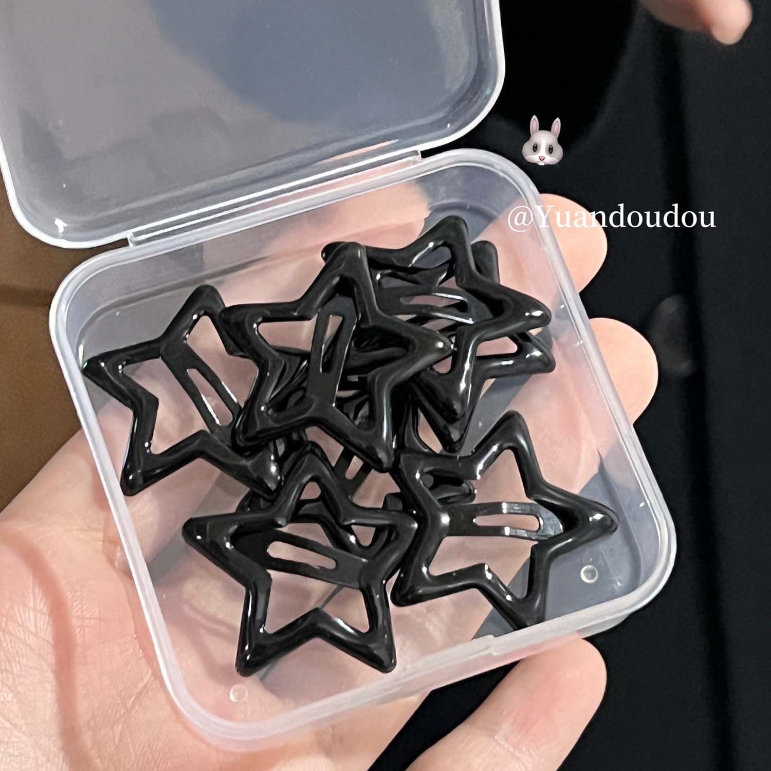 Black Star BB Clip Hairpin, Versatile Sweet and Cool Y2K Style Hair Accessories for Girls with Fringe Clips, Ins Sweet and Cute