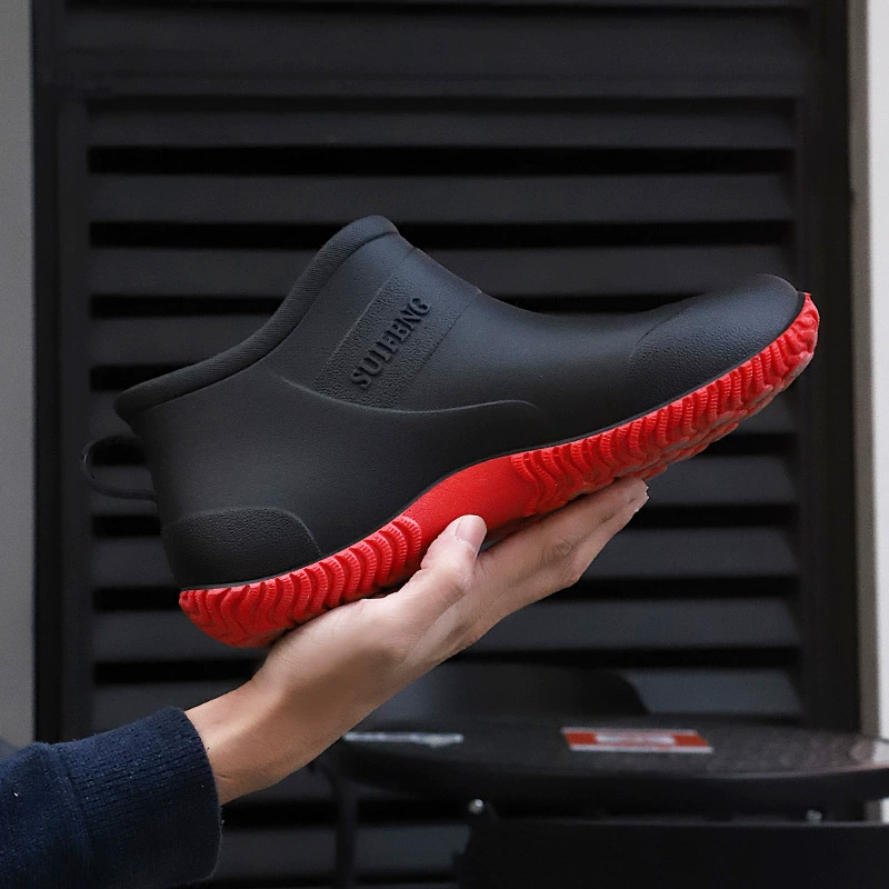 Производитель оптом модные мужские и женские нескользящие резиновые сапоги рабочие ботинки до середины икры резиновые сапоги кухонная обувь для воды универсальная и износостойкая