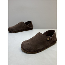 qn男瓢鞋2025新款真皮勃肯鞋韩版软底一脚蹬懒人鞋两穿百搭休闲板