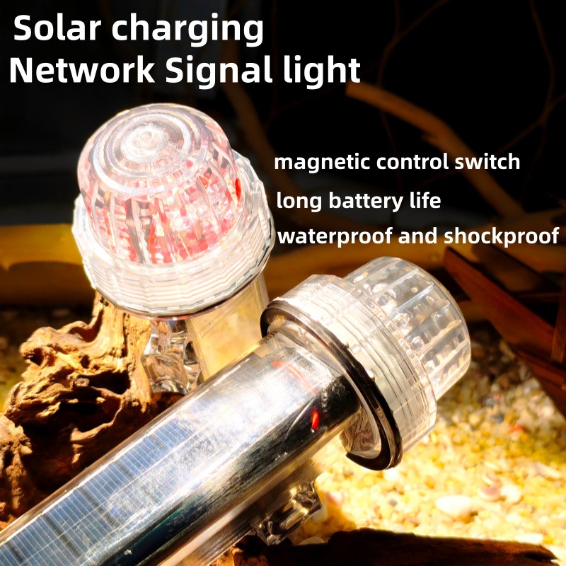 Marine Solar Net Beacon Light, Flashing Type, Emergency Signal Light for Sea Navigation, Fishing Net Positioning Buoy, Flashing Light