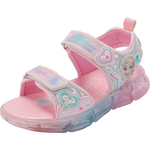 Dachang Liushui children's sandals fashion princess girls casual sports students flash running breathable beach shoes