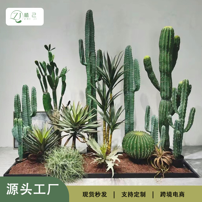 仿真仙人柱球假绿植橱窗软装沙漠造景剑麻仿真龙血树仙人掌千年木