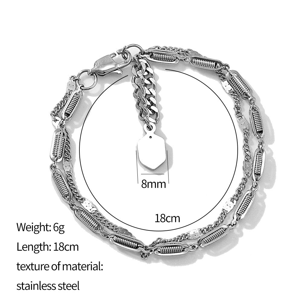 Titanium Steel Material Fashion Geometric Titanium Steel Chain Men's Bracelets Men's Chain Bracelets