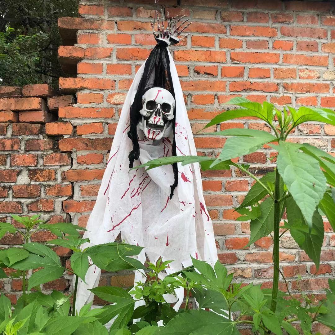Decoración de Halloween sangre calaveras calaveras amarrados mano colgando fantasmas props luminoso horror habitación embrujada colgante escenario aterrador