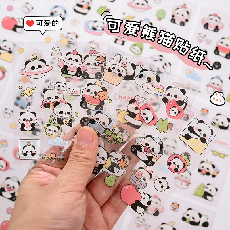 Милая панда Гука наклейка студенческая мультяшная ПЭТ-книжка материал DIY чашка для воды мобильный телефон водонепроницаемая декоративная наклейка