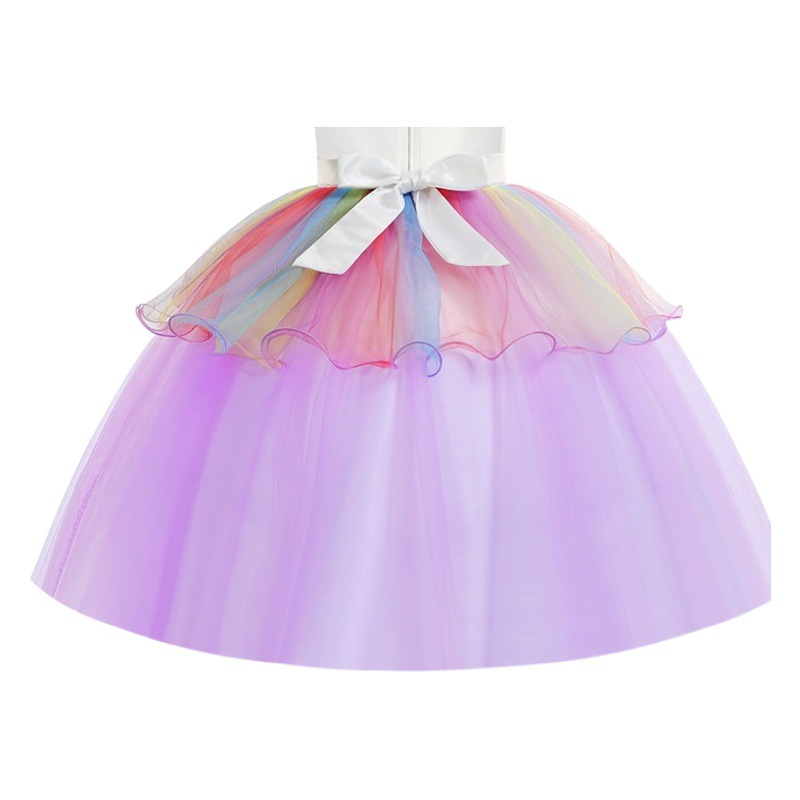 Vestido unicornio transfronterizo nuevo 2021 vestido de niña de verano Vestido de princesa vestido de niños entrega de una pieza
