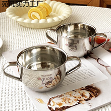 熊家族304不锈钢儿童碗带手柄宝宝餐具家用饭碗卡通辅食碗套琴萱