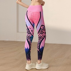 国境を越えた新しいヨーロッパとアメリカのプリントヨガパンツ、タイトなハイウエストヒップリフティングレギンス、高弾性スリムスポーツパンツが在庫あり