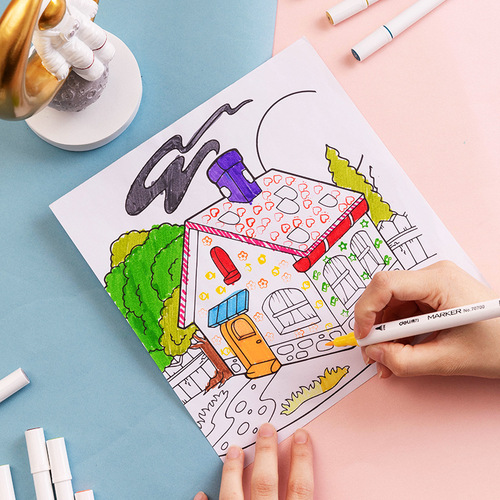 Reliable 70700 Colorful Dual-Head Markers 36 Colors, Primary School Watercolor Pens for Children, Art Drawing Pens