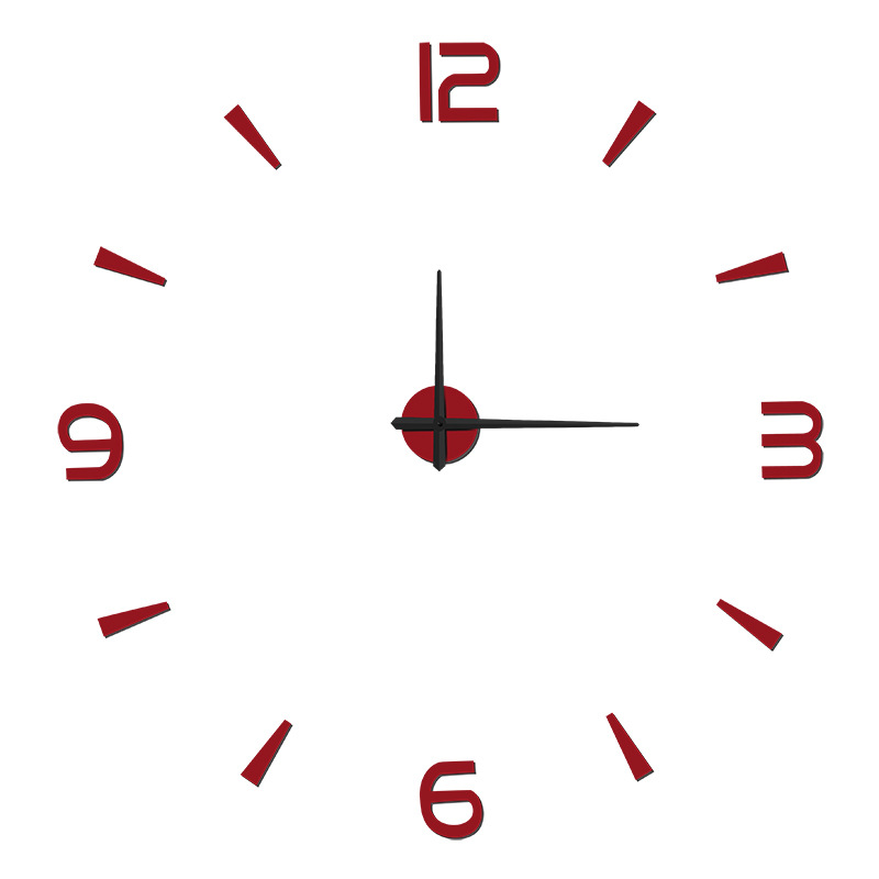 Reloj creativo simple de estilo europeo grande mudo DIY Reloj de pared de acrílico tridimensional dormitorio estudio etiqueta de la pared reloj