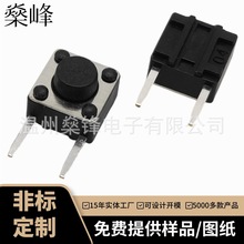 厂供轻触开关6×6边二脚铜脚耐温侧4.5*4.5-两脚机械按键开关