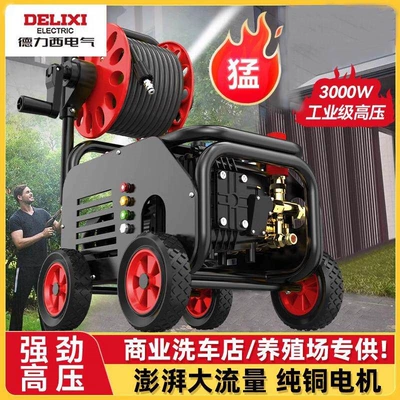 Delixi Electric Car Washing Machine Cleaning Machine Water Gun for Home and Commercial Use, Car Wash Shop, Farm, 220V Ultra-High Pressure Water Gun