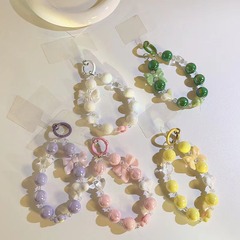 潮流蝴蝶結愛心珠手鍊通用手機殼DIY手工串珠鑰匙扣飾品包包掛件