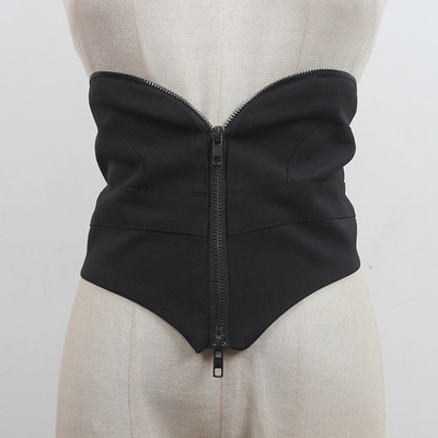 春夏时尚潮流外穿腰封女宽装饰长衬衫连衣裙毛衣西装腰带布料黑色|ms