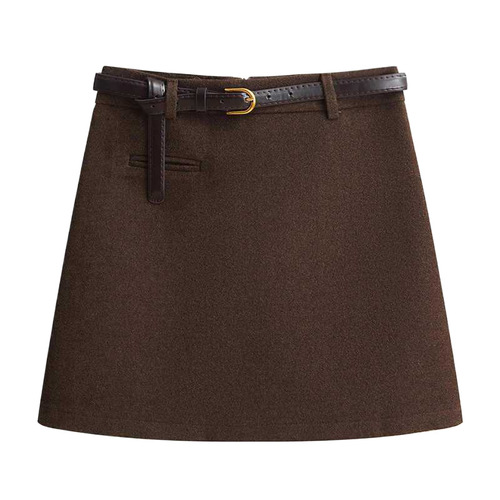 Women's Autumn/Winter New Knee-Length Woolen Semi-Body Skirt with High-Waist and Full-Buttock Design, Thick and Small-Size-Friendly