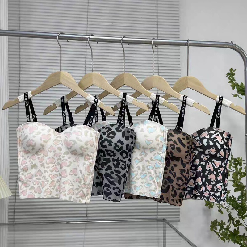 780#2025 New Traceless Naked Leopard Fixed Cup Wrap Chest Inner Wearing Outer Wearing Joker Sexy Camisole 780#2025 New Traceless Naked Leopard Fixed Cup Wrap Chest Inner Wearing Outer Wearing Joker Sexy Camisole