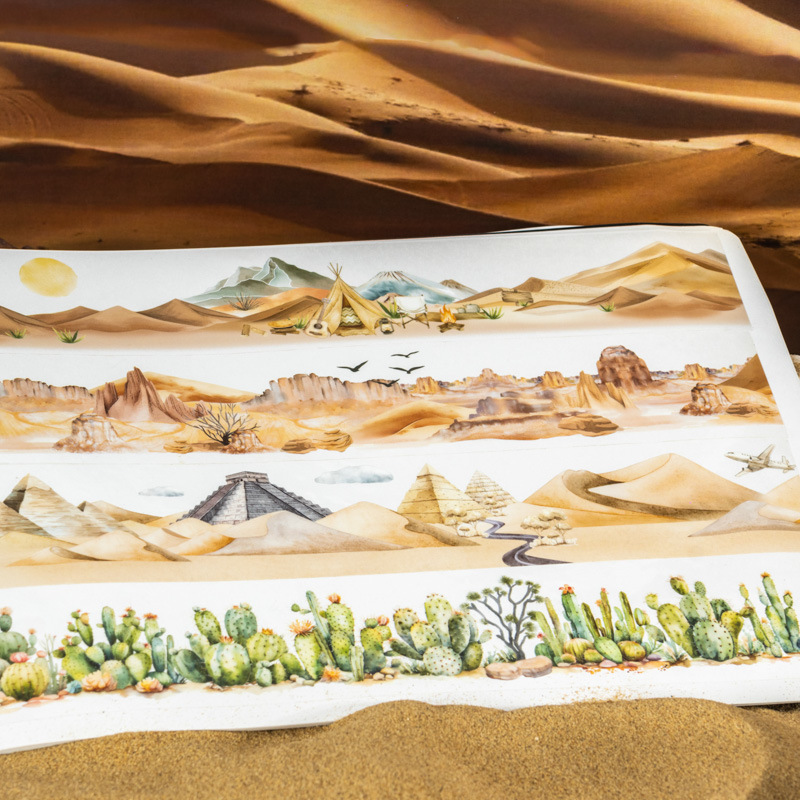 Ketchup Girl PET paisajismo cinta adhesiva viaje al desierto serie retro contabilidad DIY cinta adhesiva decoración