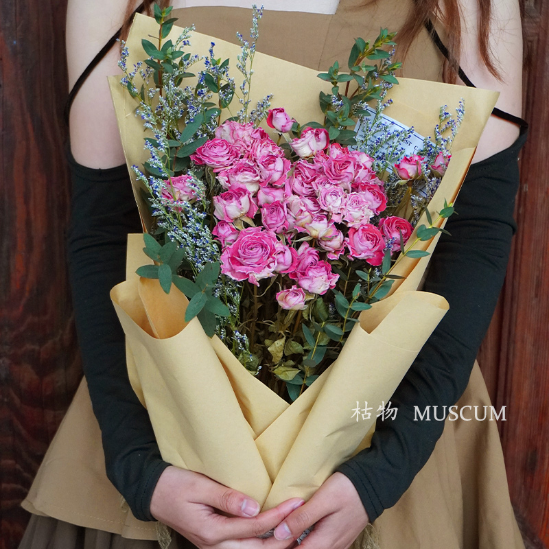 핑크버블(크래프트지 포장) 장미 60송이 이상