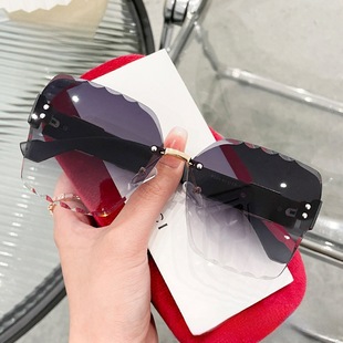 [新款时尚太阳镜小香网红眼镜高版本墨镜防晒小红眼镜香家3d印纹镜]