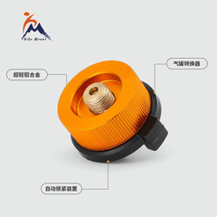 Outdoor Stove & Cooktop Long Gas Canister Adapter, Long Flat Gas Converter, Copper Design with Self-Closing Function