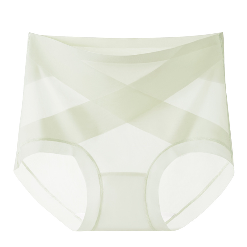 Ropa interior de abdomen sin costuras, entrepierna de algodón para mujer, entrepierna antibacteriana, forma de cadera, seda de hielo posparto, cintura alta, cadera, calzoncillos para mujer