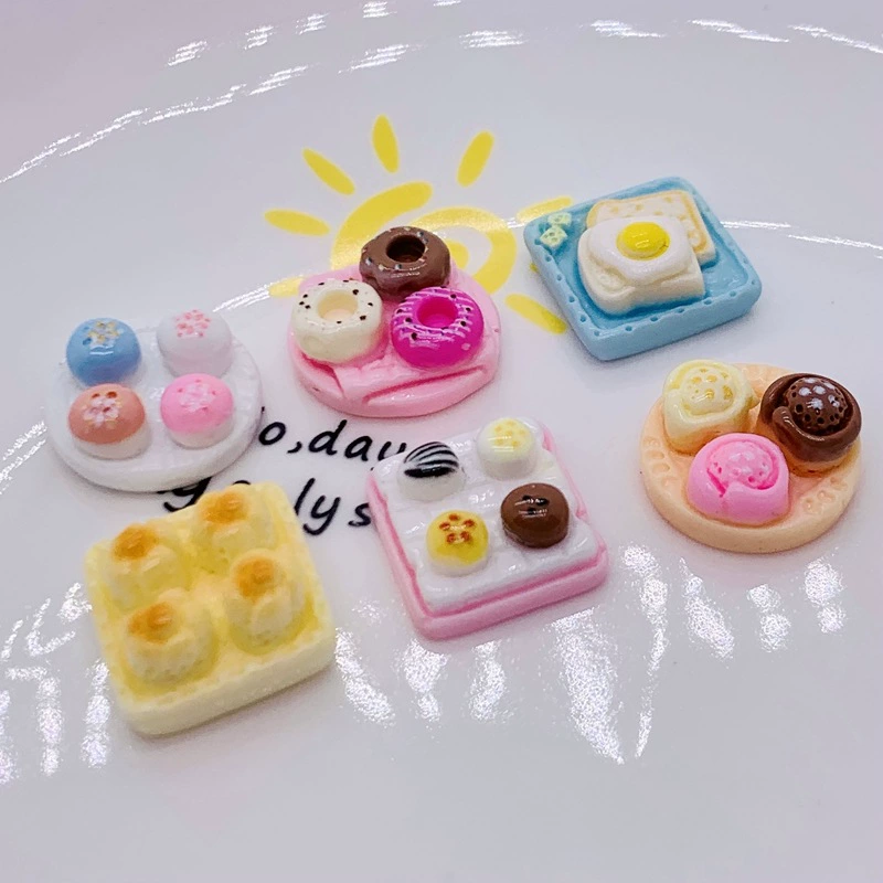 Тарелки серии «Еда и игры», хлеб, пончики, закуски, тосты, крем-клей «сделай сам», материалы ручной работы, заколки, аксессуары из смолы.