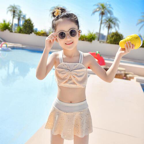 Children's swimwear hot spring new sweet and fresh little kid one-piece skirt-style swimming set two-piece swimsuit
