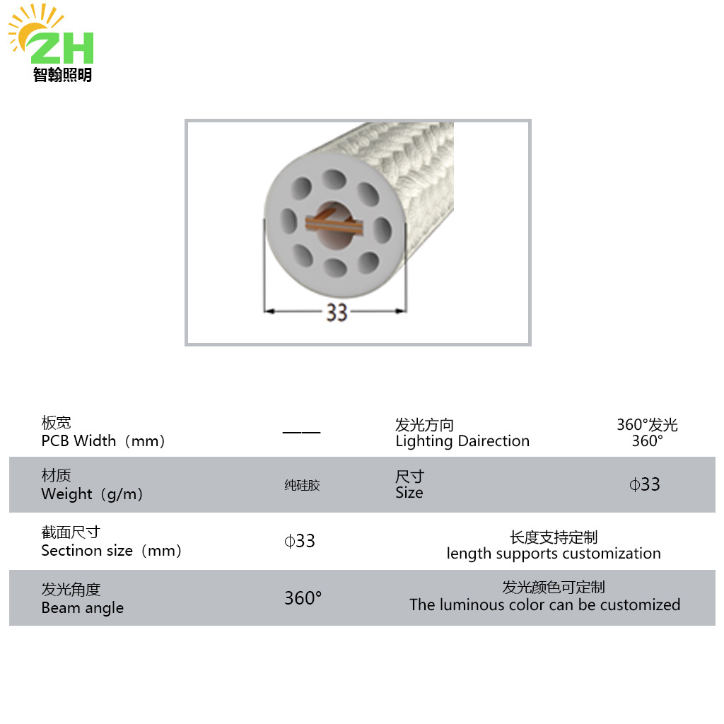 360 grados redondo de silicona lámpara luminosa lámpara de manguera redonda LED flexible lámpara de neón tubo de luz barra de neón