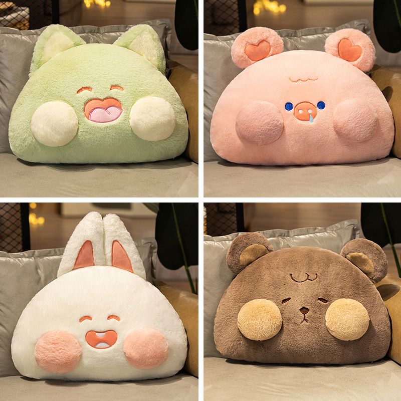 Creativo suave conejo gato almohada juguete de peluche oso cerdo muñeca hogar sofá almohada muñeca