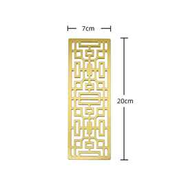 中式铜片石茶盘配件网片精雕过滤漏水出水口装饰茶盘纯铜钉制排水