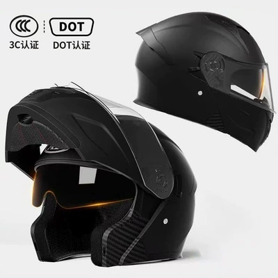 for Men and Women, Open-Face | Motosiklet kaskı (dəbilqə) - matt-black-dot3c-certified-hd-mirror-m54-56-head-circumference