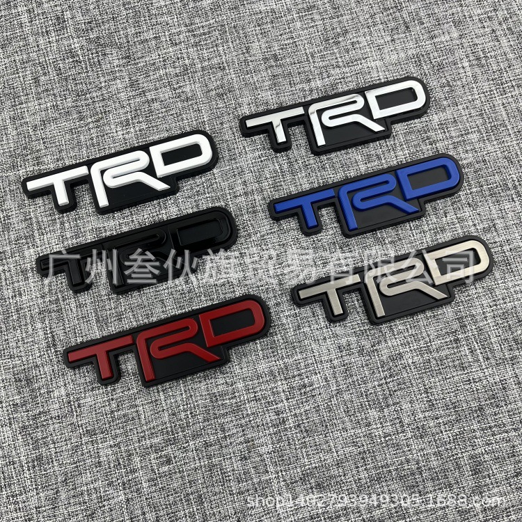 TOYOTA TANTU 수정 된 TRD 바디 라벨 후면 라벨 TRD 금속 수정 그릴 색상 중간 그물 자동차 로고를 위해 적합