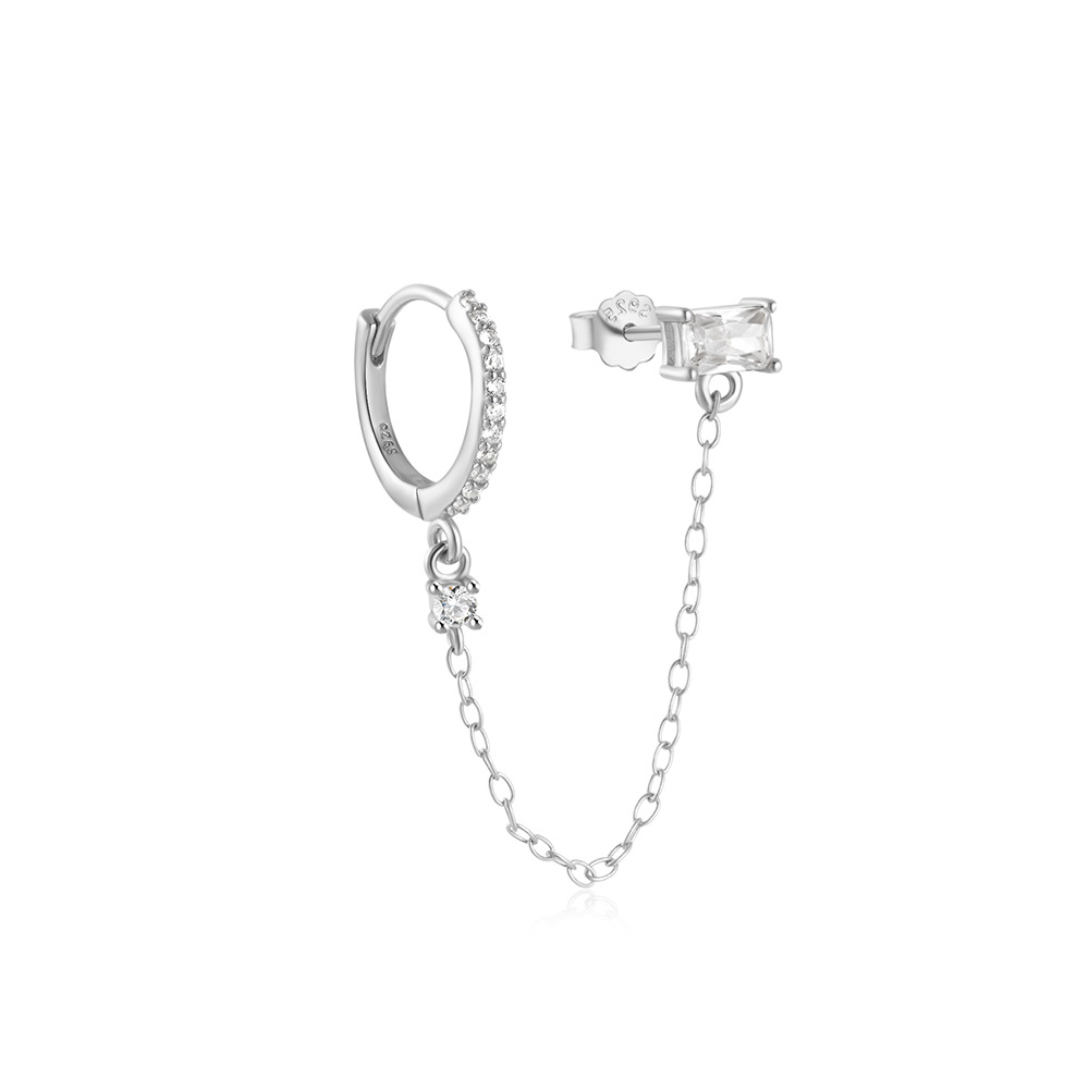 6g Weight Zircon Inlay Material Drop Earrings Classification 1 Piece Quantity Daily Occasion 925 Sterling Silver Material Geometric, Heart Shape, Solid Color Pattern Women's Gender Tassel, Plating, Inlay Design Simple Style Style 1 Piece 925 Sterling Silver Zircon Geometric Heart Shape Solid Color Drop Earrings 8