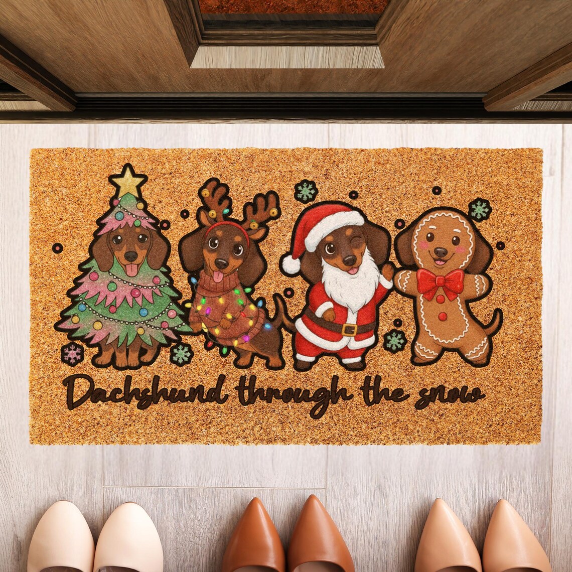 American-style minimalist letter pattern faux coconut palm floor mat, outdoor entrance doormat, non-slip dirt-resistant floor mat, direct from the factory