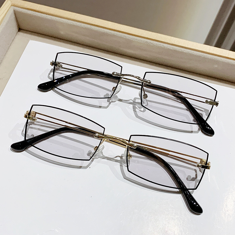 Gafas de lectura de moda que cambian de color fotosensibles Gafas anti-luz azul en polvo brillante sin marco Gafas de lectura de negocios de alta definición terminadas