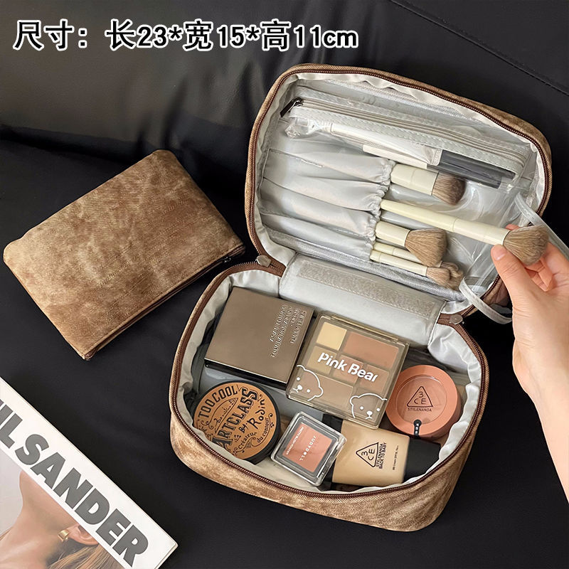 Nueva bolsa de maquillaje denim de alto rendimiento viaje multifuncional bolsa de lavado portátil de gran capacidad bolsa de almacenamiento de maquillaje