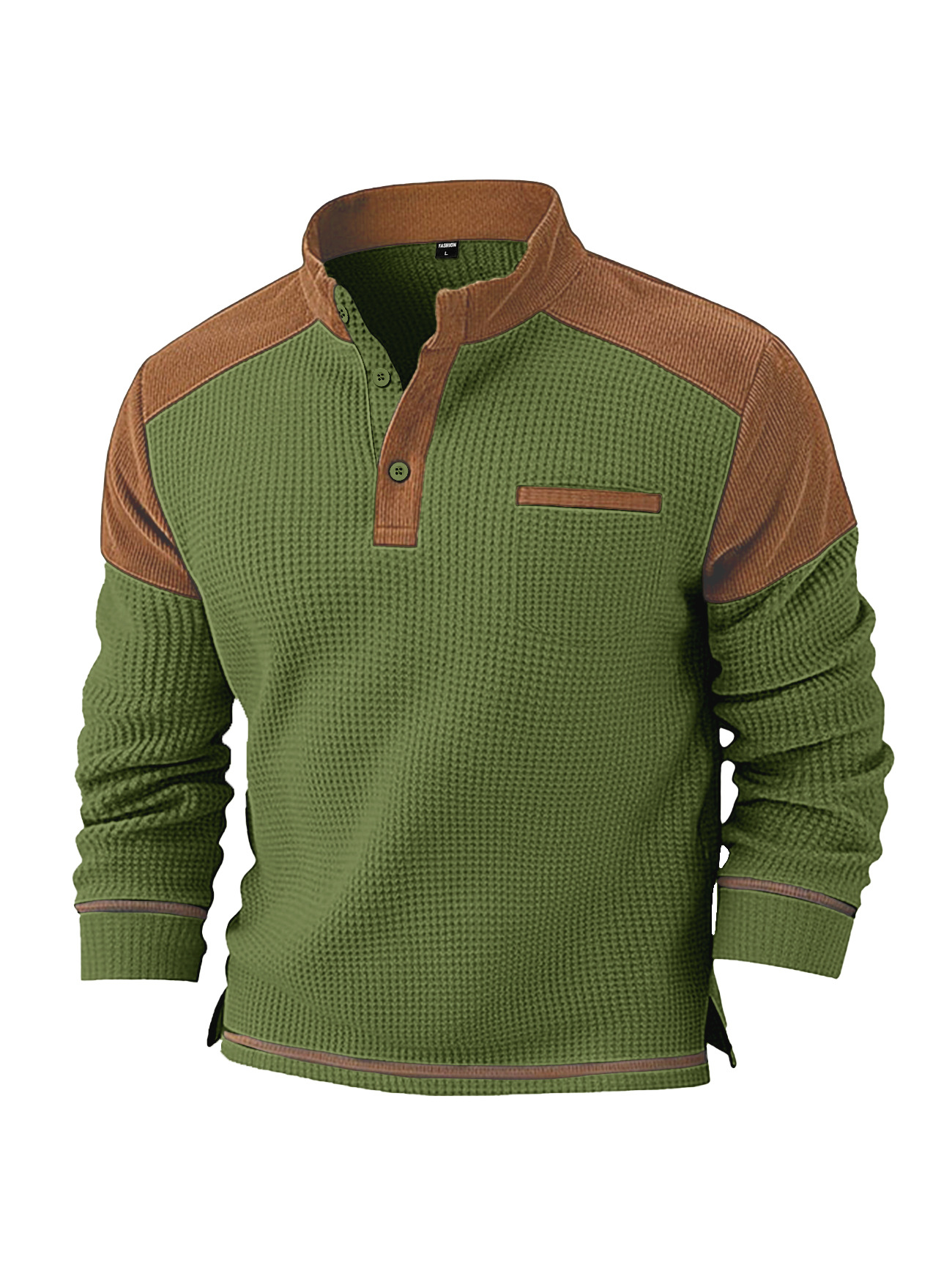 Herren Waffelstrick Pullover Mit Stehkragen Für Den Winter_voghion.com