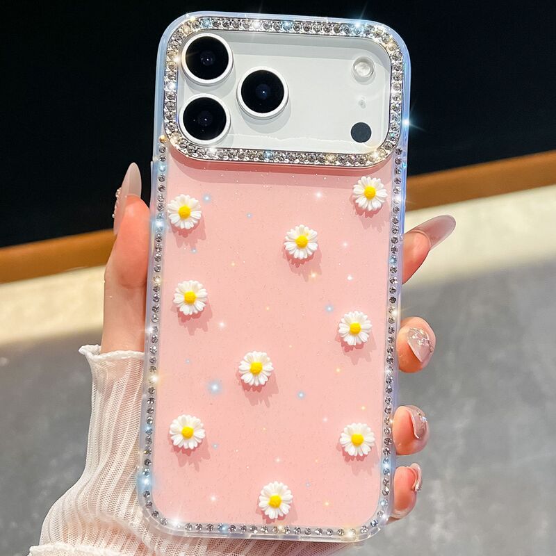 奢华闪钻小邹菊适用iPhone17Promax苹果16闪粉15全包14手机壳跨境|undefined