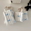 With bow, blue